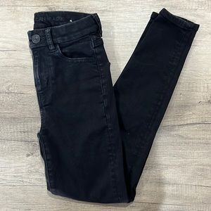 Curvy High Rise Black Jeggings American Eagle Size 00 Short